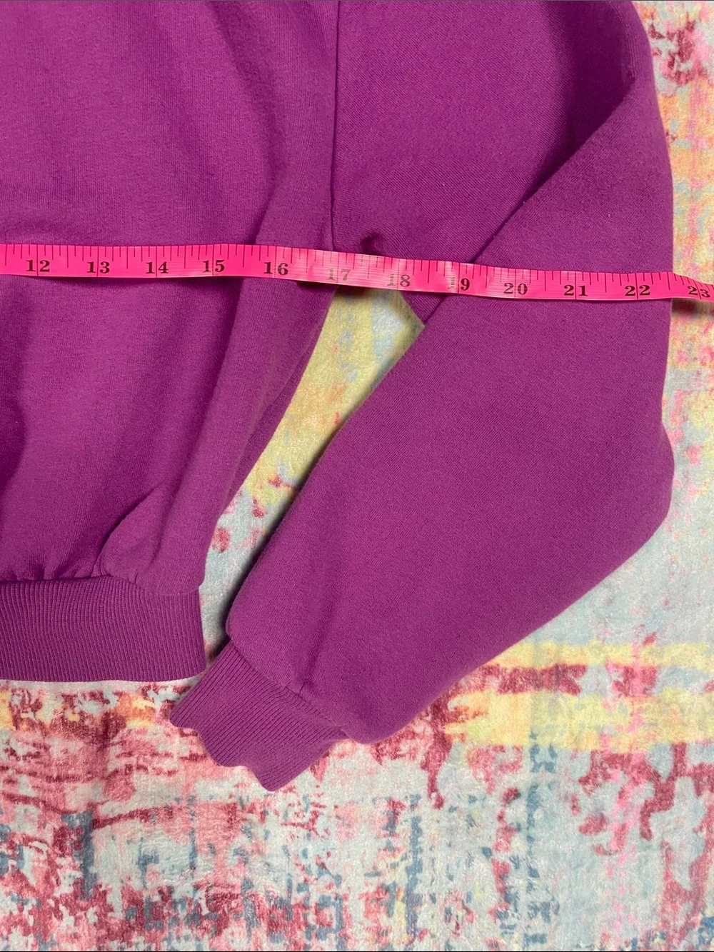 💕Purple Crewneck Cropped Sweatshirt - Women Tops - Picture 4 of 8